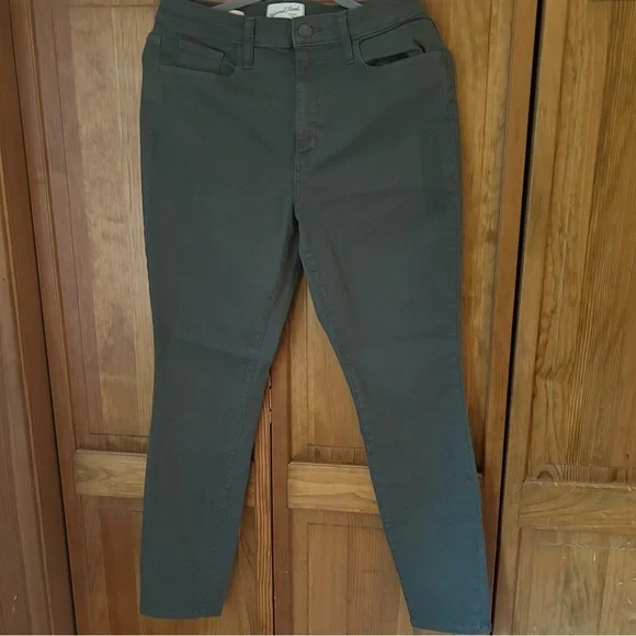 Olive Green Skinny Jeans - Picture 1 of 3